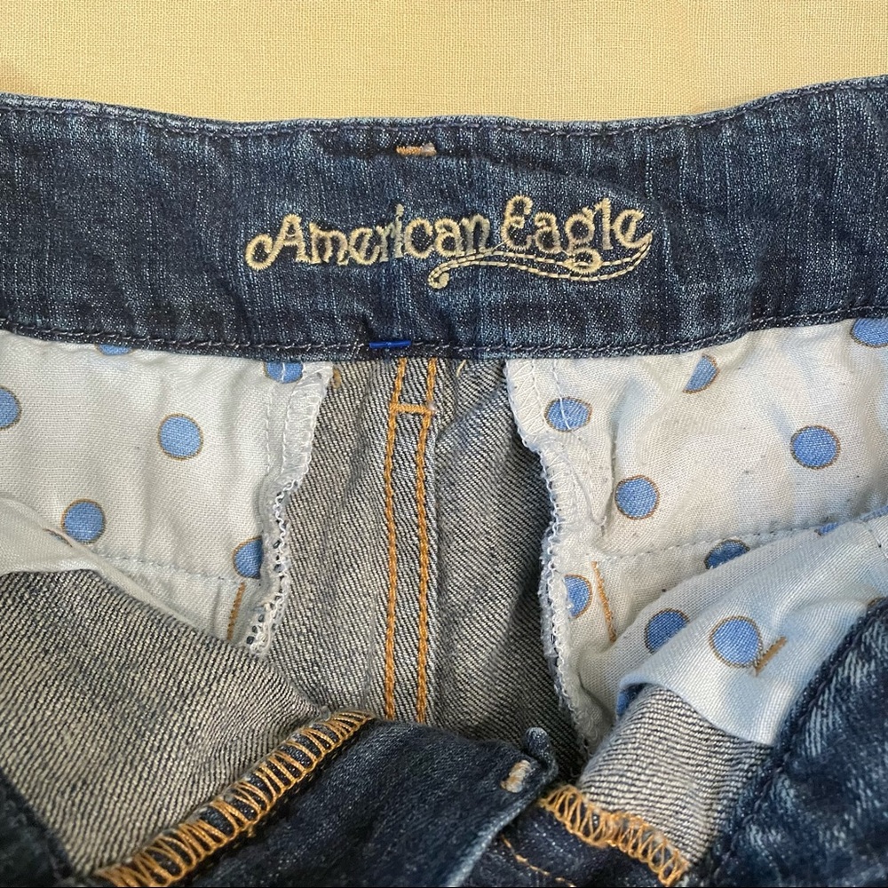 SOLD American Eagle Womens Denim Shortie Shorts Size 4 - Picture 3 of 6